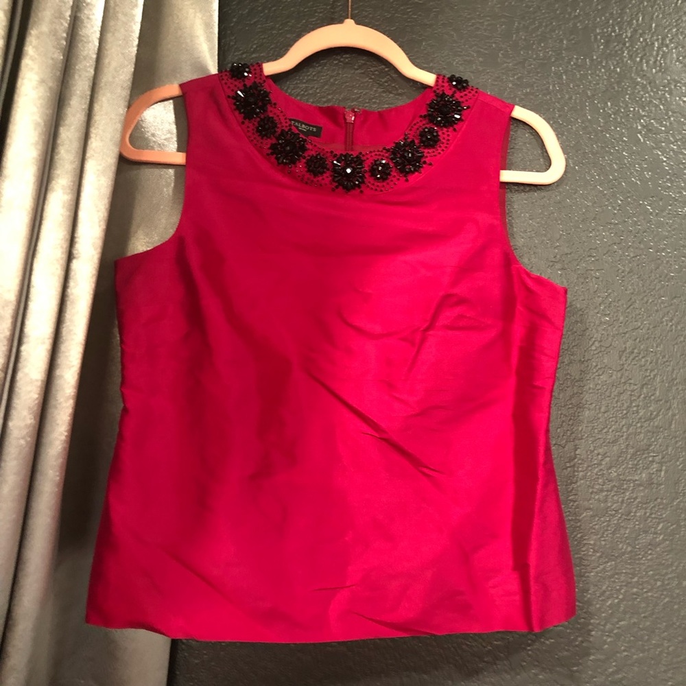 100% silk pink & black classy party cocktail Top 6P